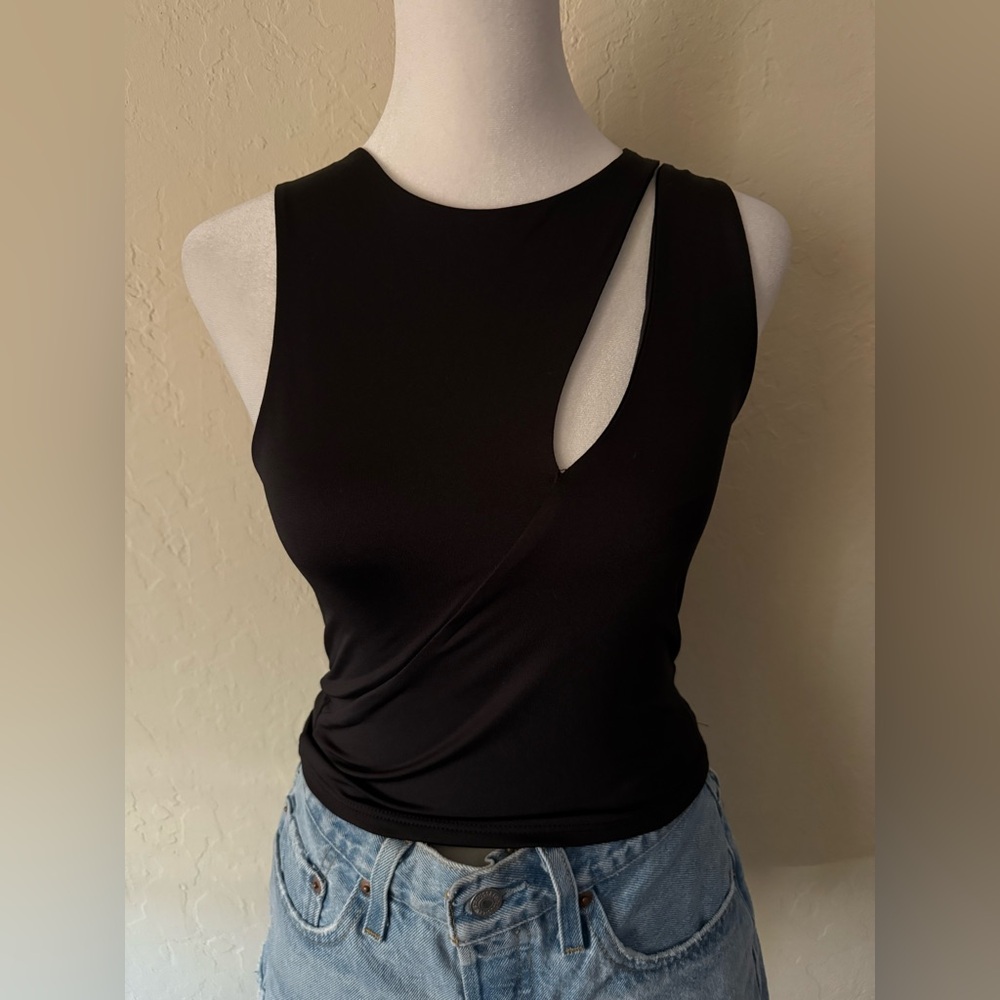 Black cutout tank top